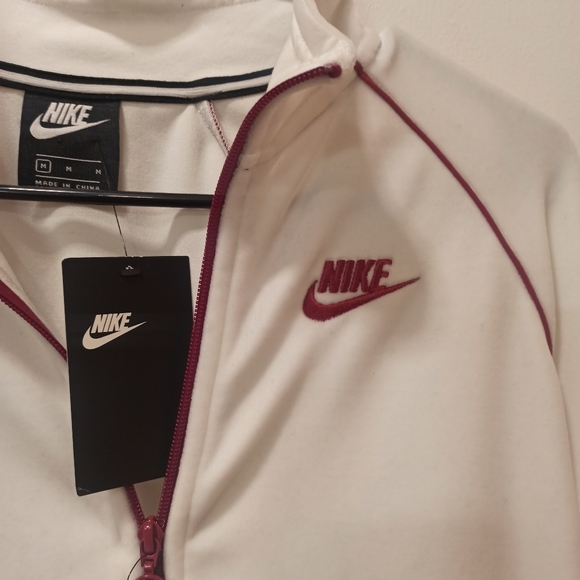 Nike Full Zip Womens Track Jacket medium White Velour Velvet Y2K - Picture 3 of 16